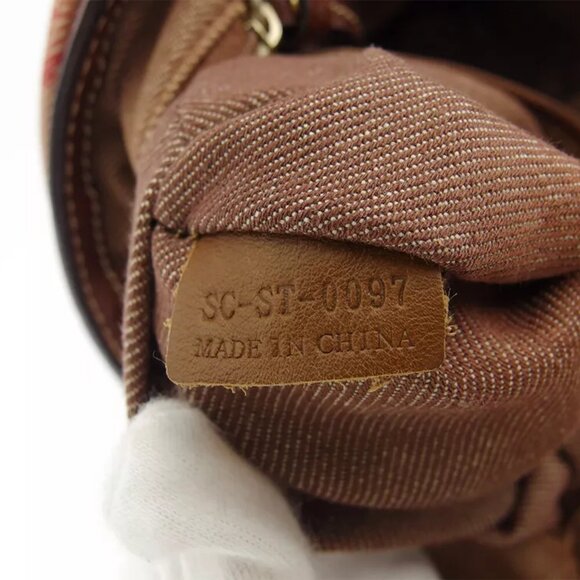 CELINE shoulder bag macadam pink coating canvas ?~ leather Authentic - Picture 7 of 9